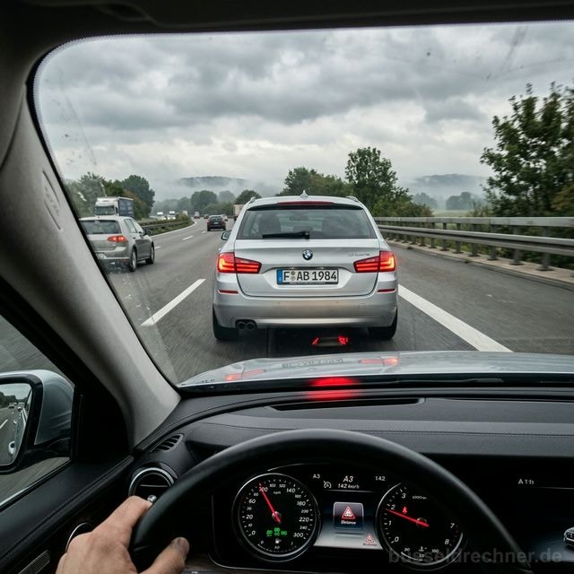 Drängeln auf der Autobahn — gefährlich geringer Abstand zum Vordermann