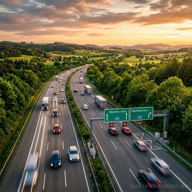 Deutsche Autobahn — rechte und linke Fahrspur