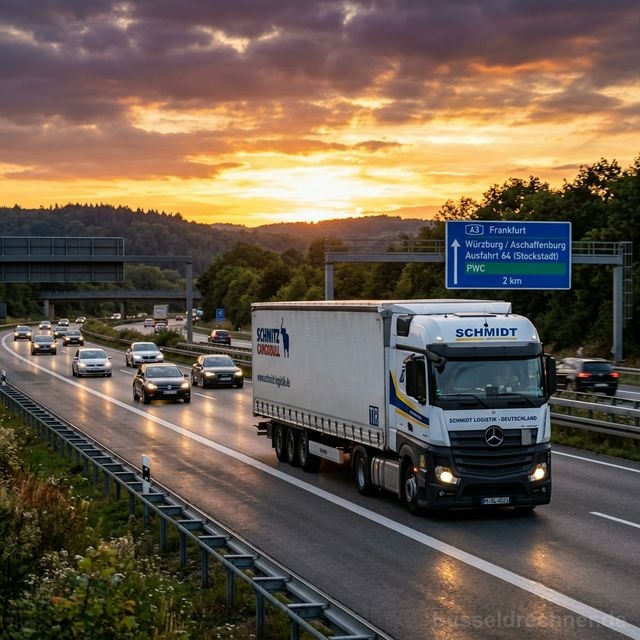 Wohnmobil auf einer deutschen Autobahn
