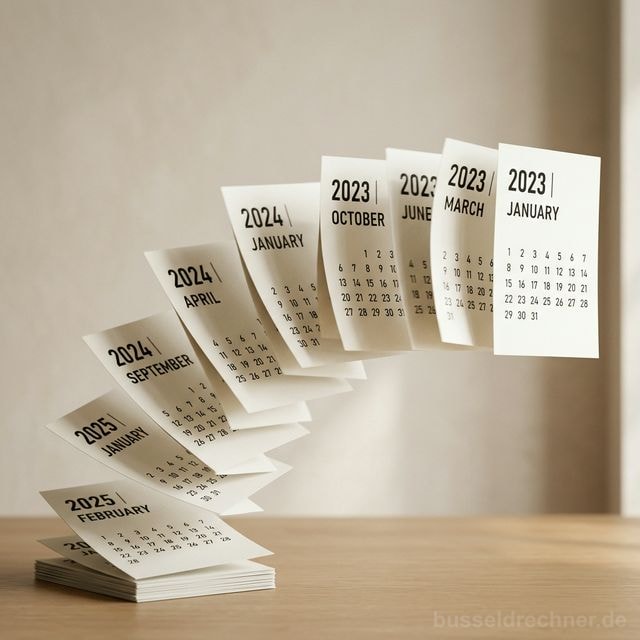 Kalenderblätter blättern sich um – Symbolbild für ablaufende Tilgungsfristen